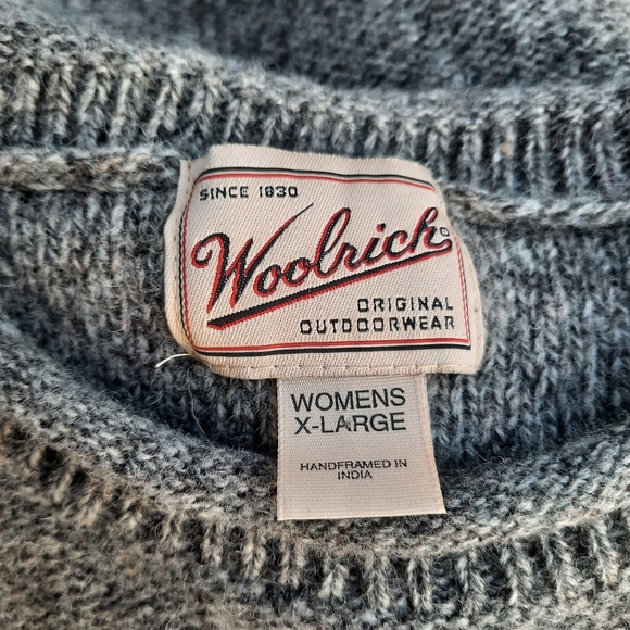 Woolrich Mock Neck Slouchy Drop Shoulder Wool Blend Sweater Gray XL - Picture 9 of 12